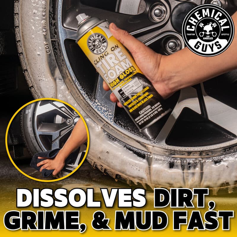 Chemical Guys Cling On Tire Foam High Gloss 3 in 1 Cleaner, Protectant & Dressing - 19oz
