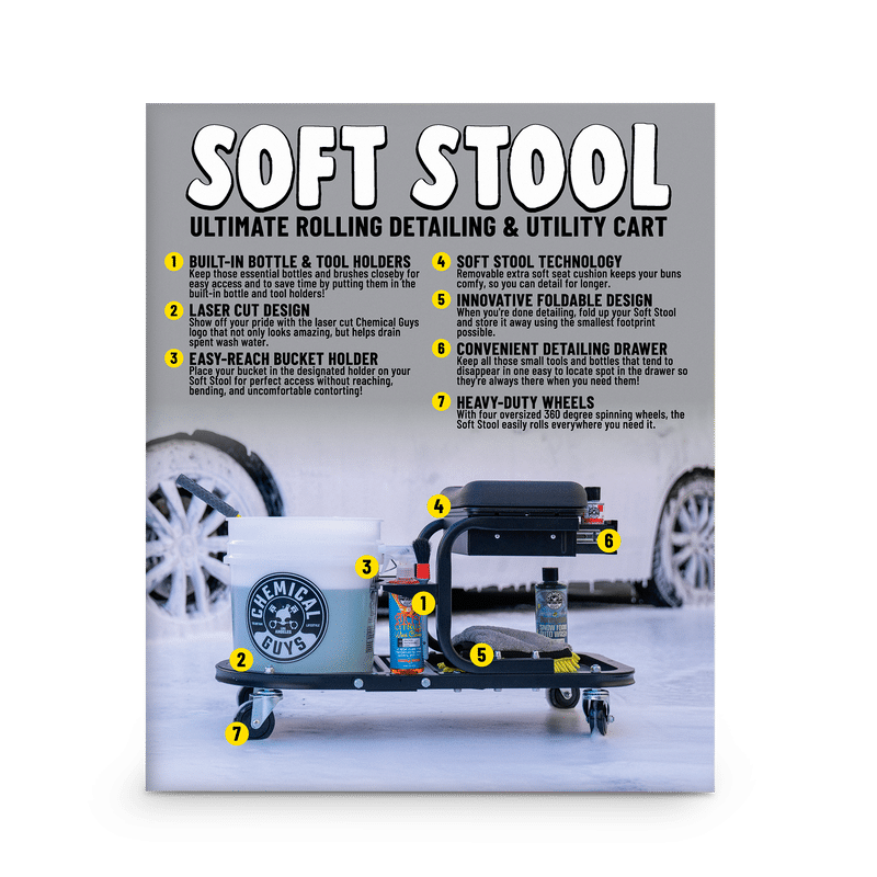 Chemical Guys Soft Stool Ultimate Utility Detailing Cart