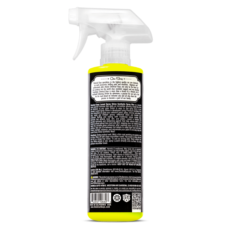 Chemical Guys Lucent Spray Shine Synthetic Spray Wax - 16oz
