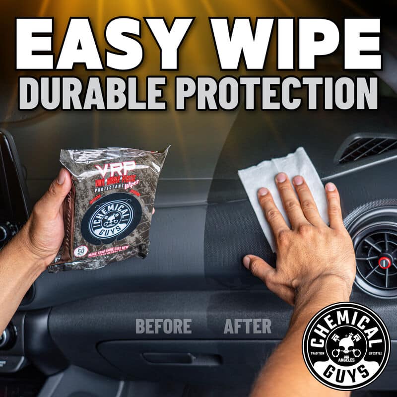 Chemical Guys VRP Vinyl, Rubber, Plastic Shine & Protectant Wipes - 50 Wipes