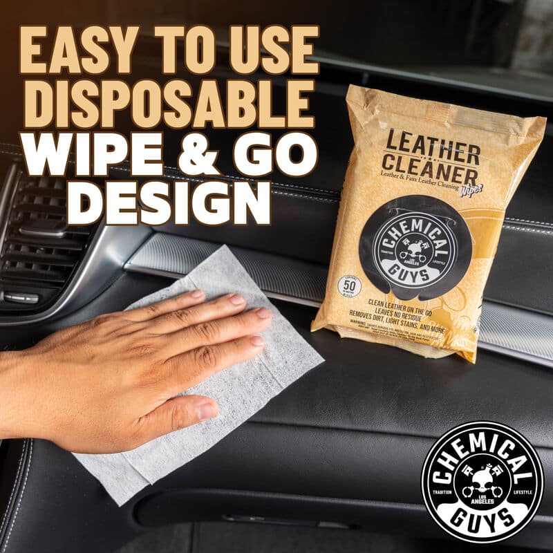 Chemical Guys Leather Cleaner Wipes - 50 Wipes