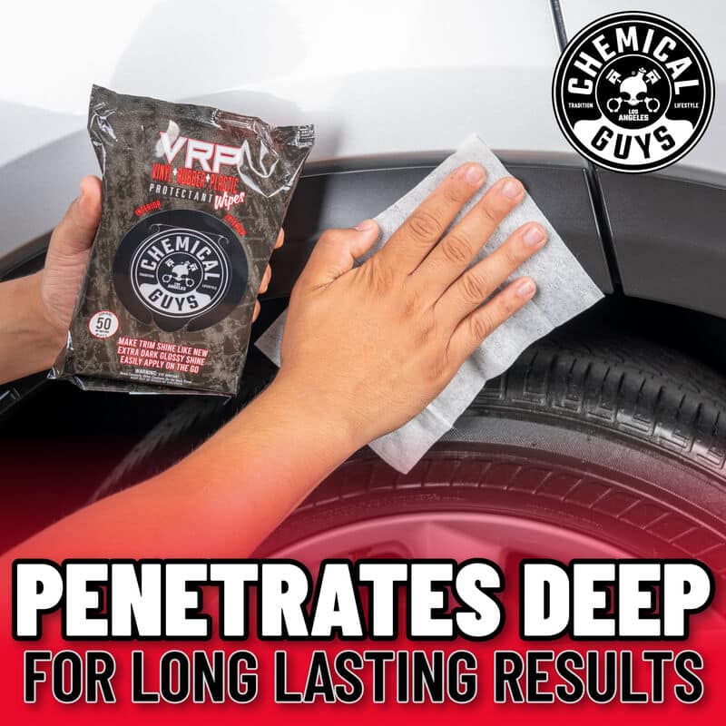 Chemical Guys VRP Vinyl, Rubber, Plastic Shine & Protectant Wipes - 50 Wipes