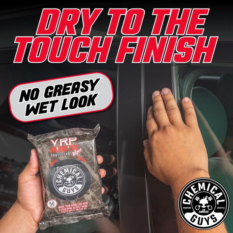 Chemical Guys VRP Vinyl, Rubber, Plastic Shine & Protectant Wipes - 50 Wipes