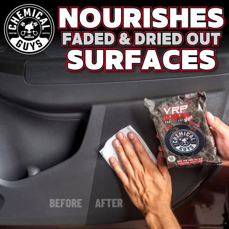 Chemical Guys VRP Vinyl, Rubber, Plastic Shine & Protectant Wipes - 50 Wipes
