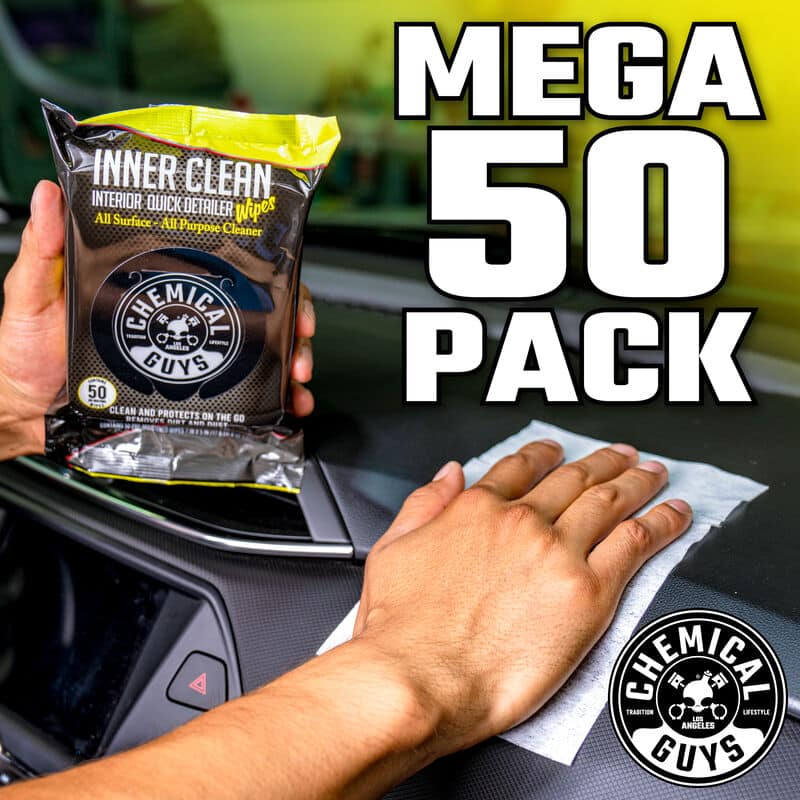 Chemical Guys Inner Clean Interior Quick Detailer & Protectant Car Wipes - 50 Wipes