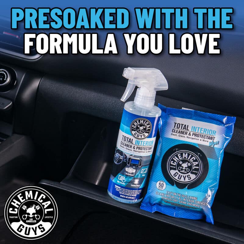Chemical Guys Total Interior Cleaner & Protectant Car Cleaning Wipes - 50 Wipes