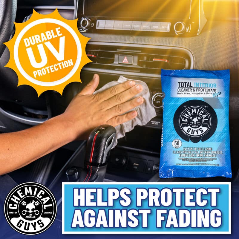 Chemical Guys Total Interior Cleaner & Protectant Car Cleaning Wipes - 50 Wipes