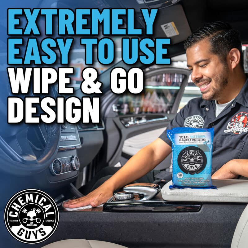 Chemical Guys Total Interior Cleaner & Protectant Car Cleaning Wipes - 50 Wipes