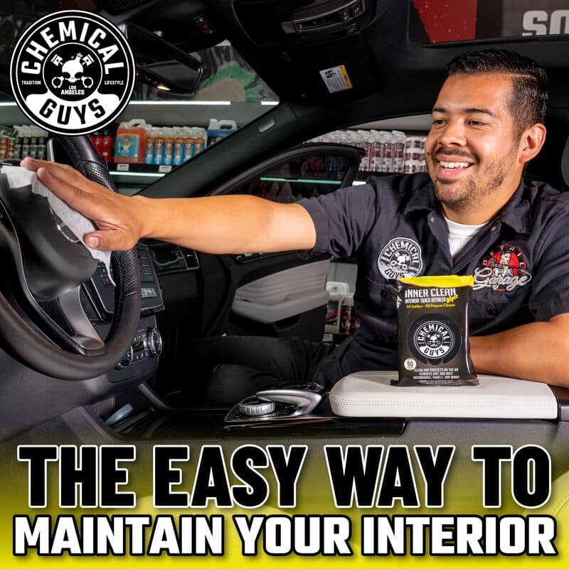 Chemical Guys Inner Clean Interior Quick Detailer & Protectant Car Wipes - 50 Wipes