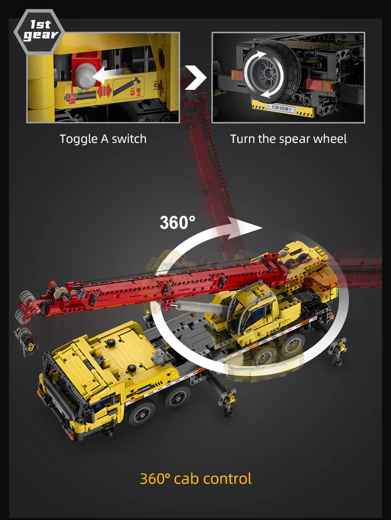 CaDA Mobile Crane - Full Function 1831 Pieces Brick Model Kit C61081W
