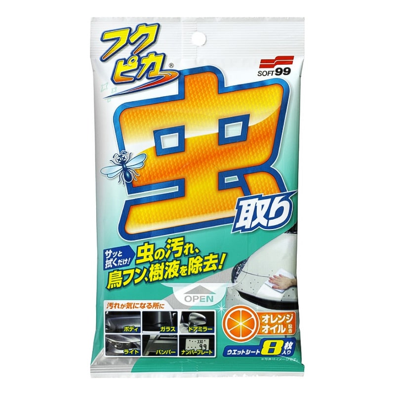Soft99 Fukupika Bugs & Droppings Removal Wipes