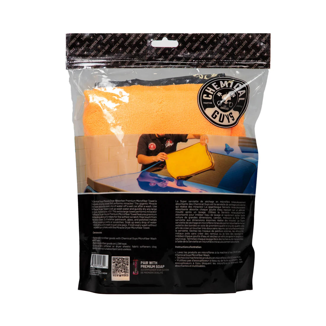 Chemical Guys Miracle Dryer Absorber Premium Microfibre Towel with Silk Edges, 36" x 25"