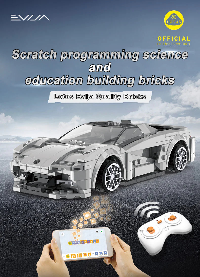 CaDA Lotus Evija Sports Car - RC Dual Mode Control - 1:20 308 Pieces Brick Model Kit C51071W