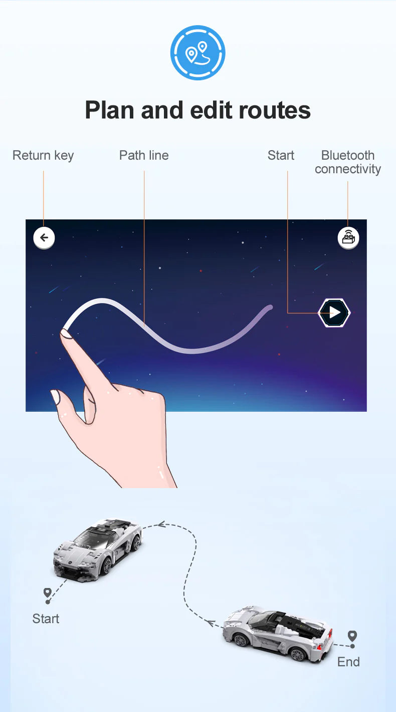 CaDA Lotus Evija Sports Car - RC Dual Mode Control - 1:20 308 Pieces Brick Model Kit C51071W