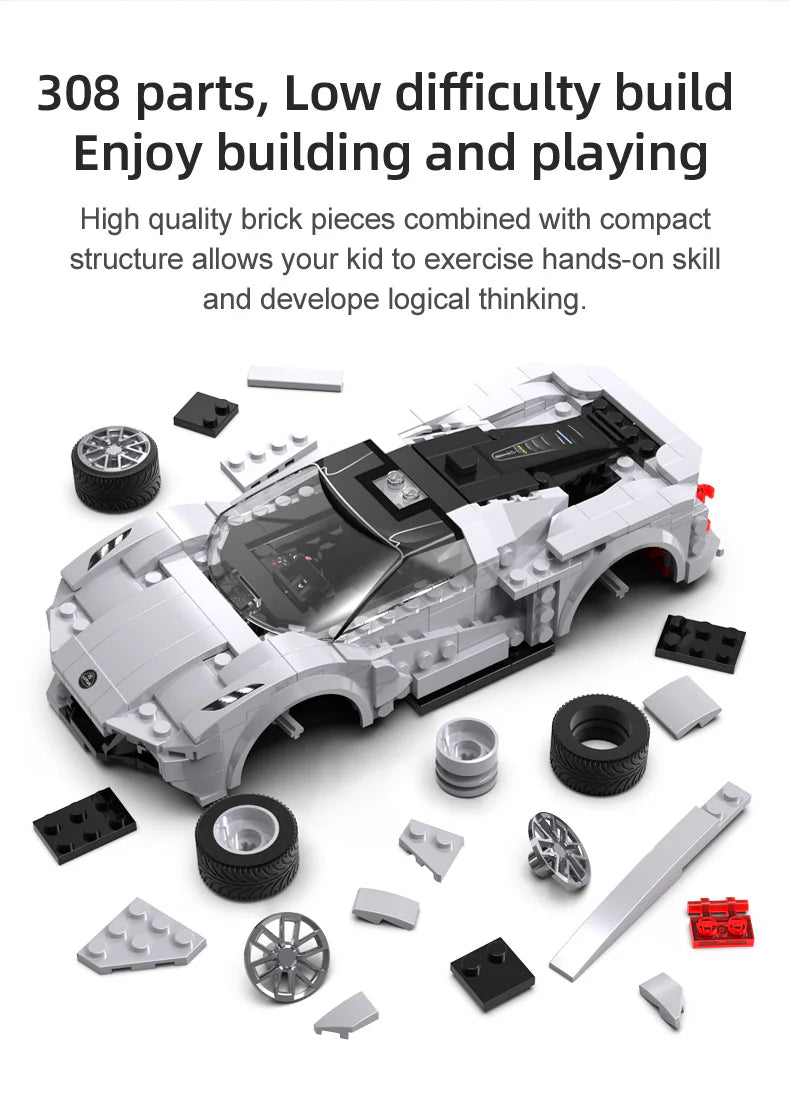 CaDA Lotus Evija Sports Car - RC Dual Mode Control - 1:20 308 Pieces Brick Model Kit C51071W