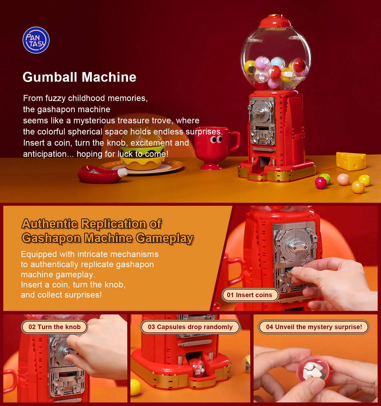 Pantasy Retro Gumball Machine 936 pcs Brick Model Kit 85016