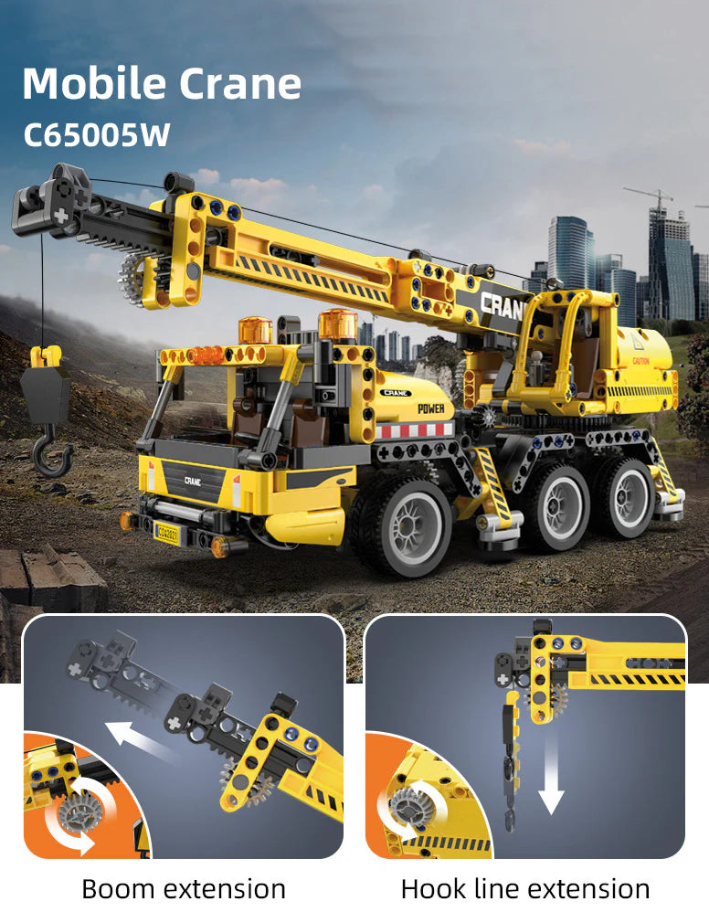 CaDA Mobile Crane Construction Truck 658 Pieces Brick Model Kit C65005W