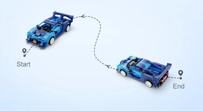 CaDA Blue Knight Sports Car - RC Dual Mode Control - 1:20 325 Pieces Brick Model Kit C51077W