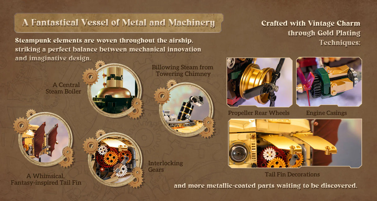 Pantasy Steampunk Airship 1949 pcs Brick Model Kit 85021