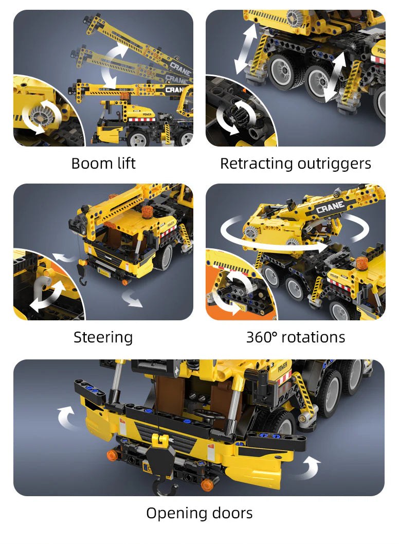 CaDA Mobile Crane Construction Truck 658 Pieces Brick Model Kit C65005W