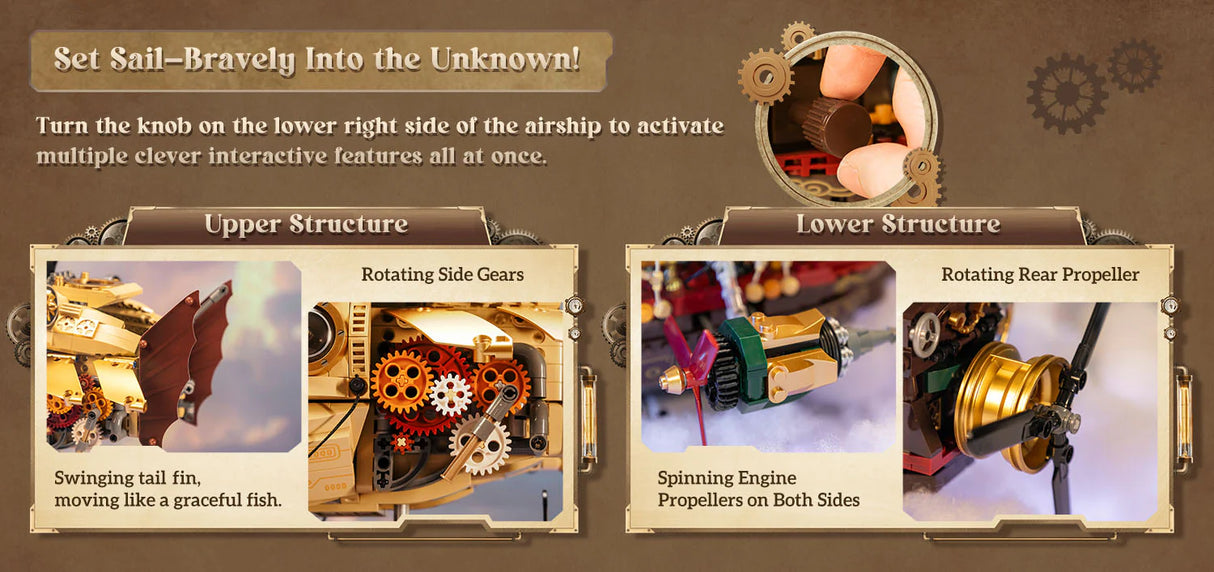 Pantasy Steampunk Airship 1949 pcs Brick Model Kit 85021