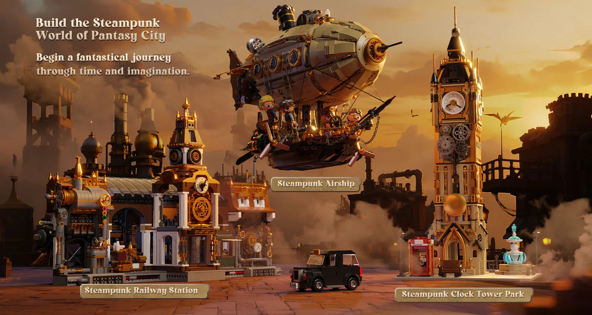 Pantasy Steampunk Airship 1949 pcs Brick Model Kit 85021