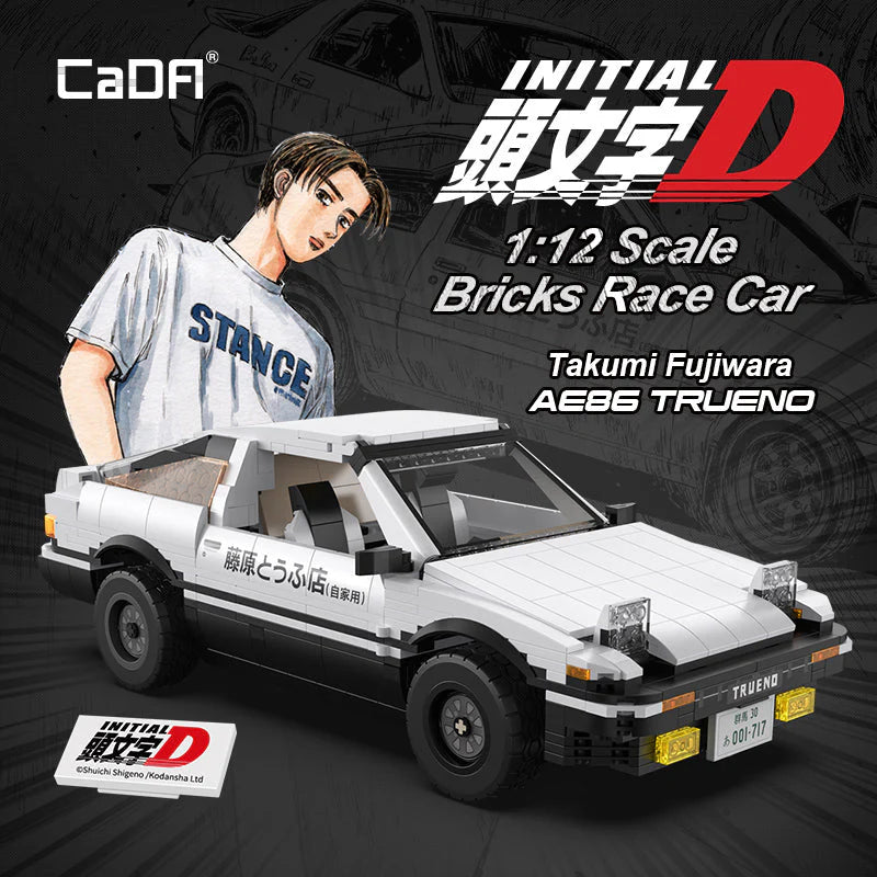 CaDA Initial D 1:12 Toyota AE86 Trueno 1324 Pieces Brick Model Kit C61024W