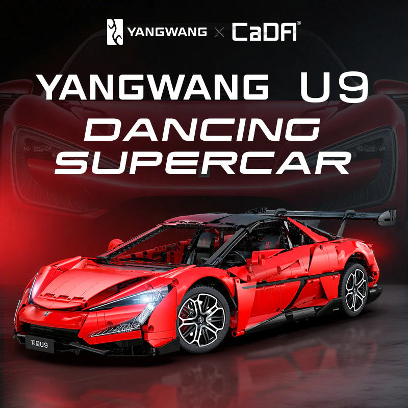 CaDA BYD Yangwang U9 Electric Super Coupé 1:8 3671 Pieces Brick Model Kit C64011W