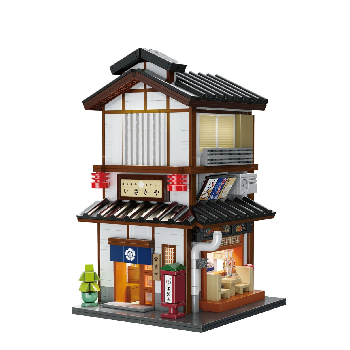 CaDA Japanese Corner Yakitori Izakaya Restaurant Bar 1195 pcs Brick Model Kit C66019W