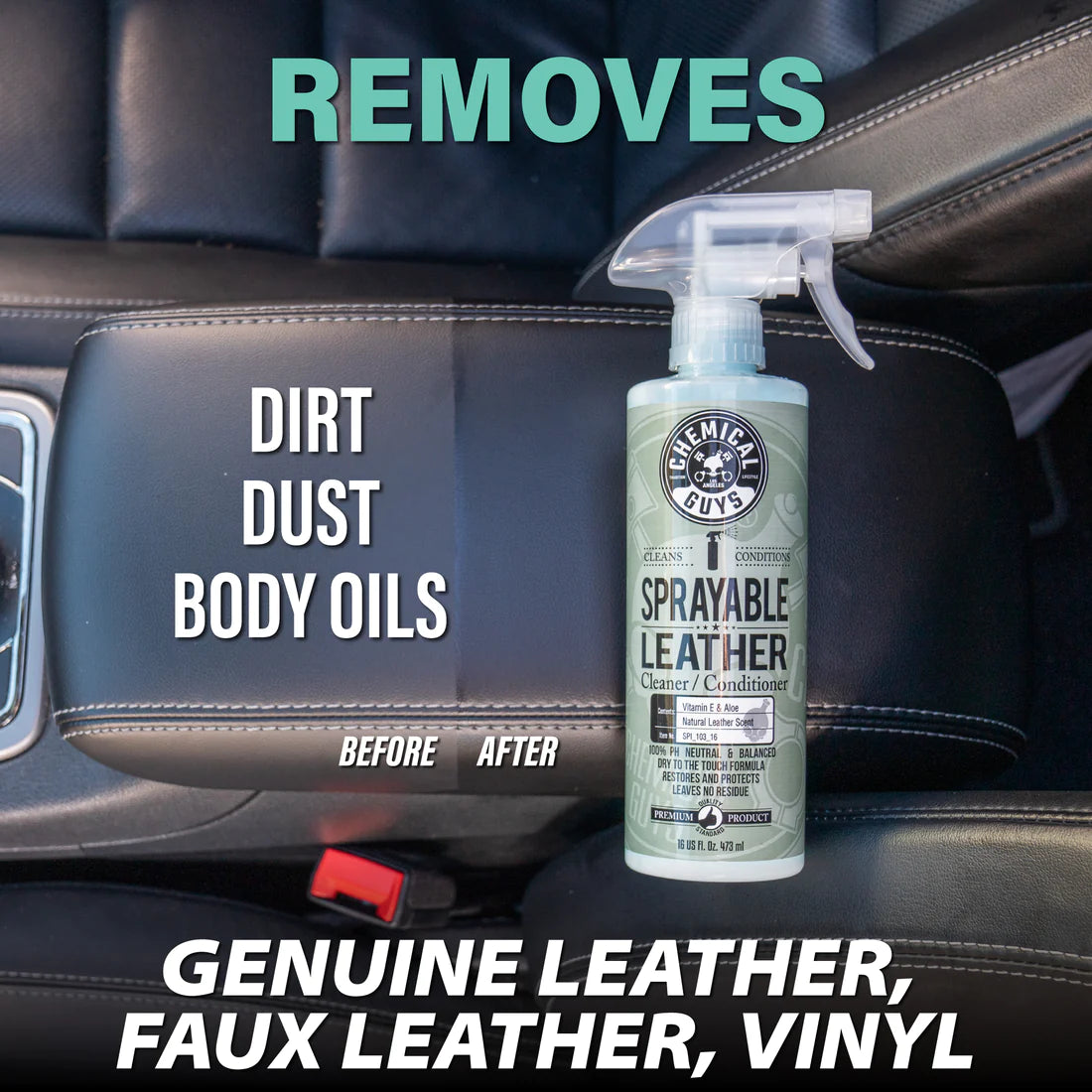 Chemical Guys Sprayable Leather, Cleaner and Conditioner In One - 16oz