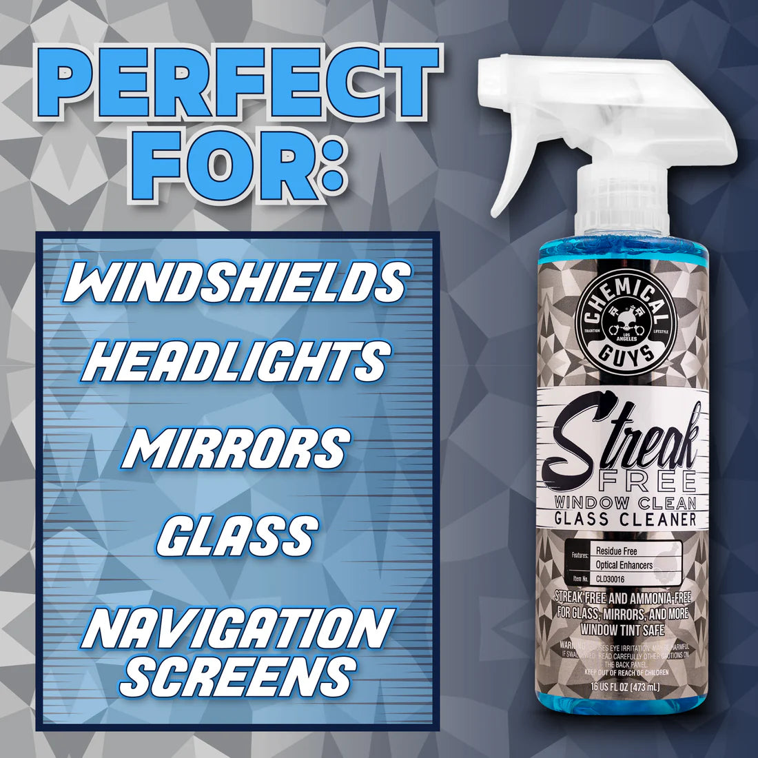 Chemical Guys Streak Free Window Clean Glass Cleaner - 16oz