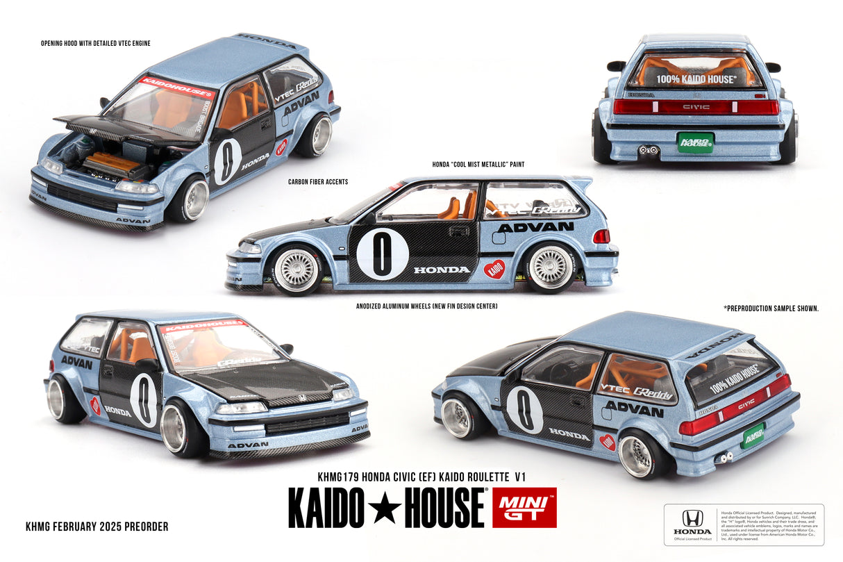 Mini GT Kaido House Honda Civic (EF) Kaido Roulette V1 1:64 - KHMG179