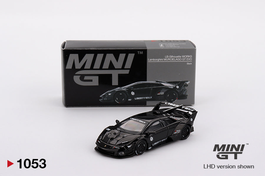 Mini GT Lamborghini LB-Silhouette Works Murcielago GT EVO Black LHD 1:64 - MGT01053-BL