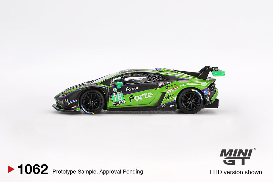Mini GT Lamborghini Huracán GT3 EVO2 No.78 Forte Racing 2024 LHD 1:64 - MGT01062-L