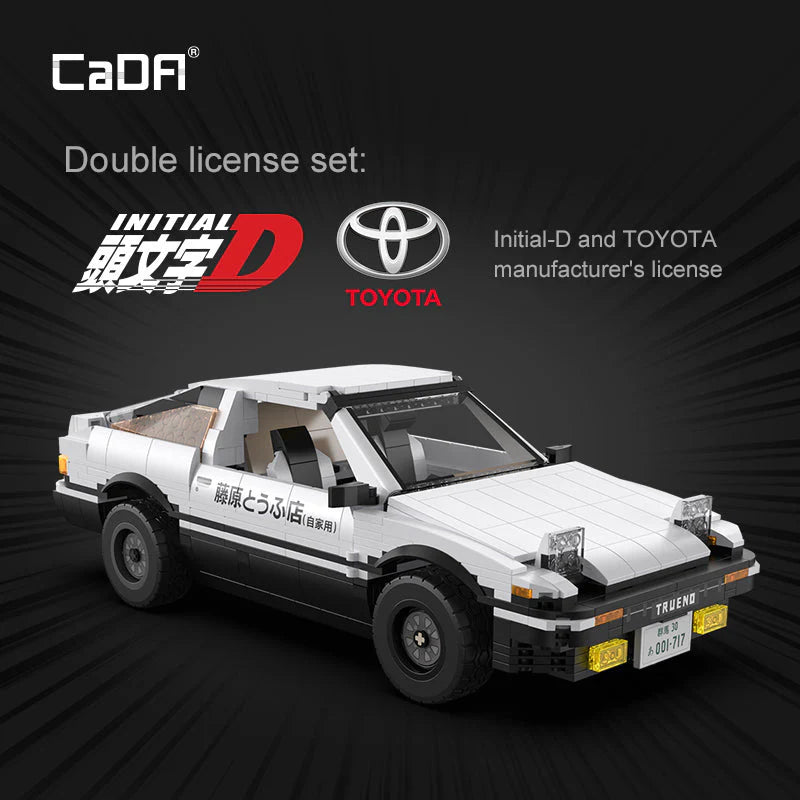 CaDA Initial D 1:12 Toyota AE86 Trueno 1324 Pieces Brick Model Kit C61024W