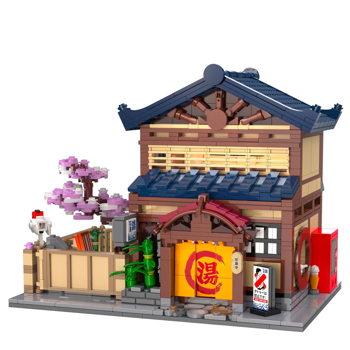 CaDA Japanese Sento Bathhouse 1249 pcs Brick Model Kit C66012W