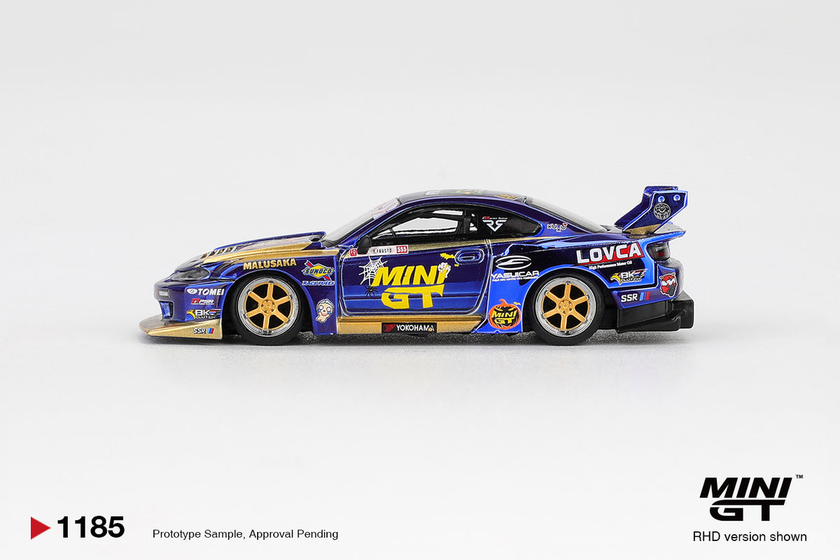 Mini GT Nissan LB-Super Silhouette S15 SILVIA #555 Team MINI GT Liberty Walk 2025 Formula Drift Halloween Special 1:64 - MGT01185-R