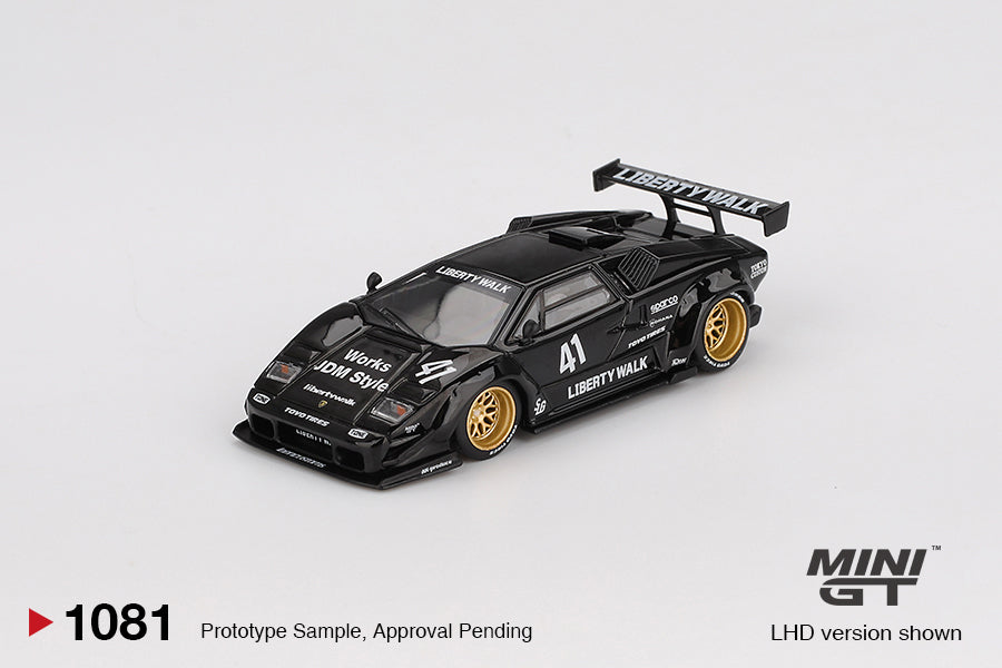Mini GT Lamborghini Countach LB-Works Black LHD 1:64 - MGT01081-L