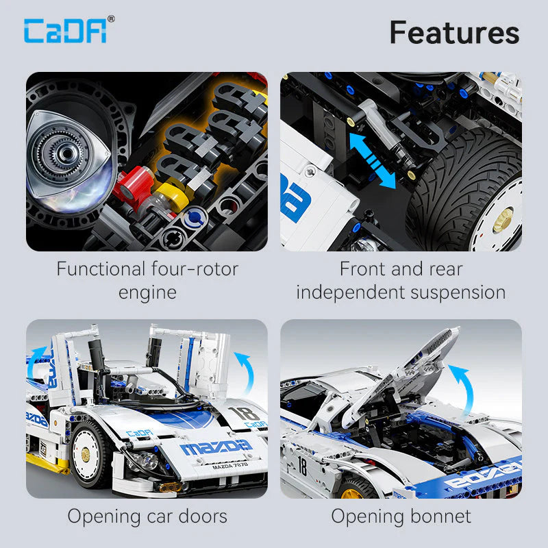 CaDA Mazda 787B Race Car 1:10 1797 Pieces Brick Model Kit C63007W