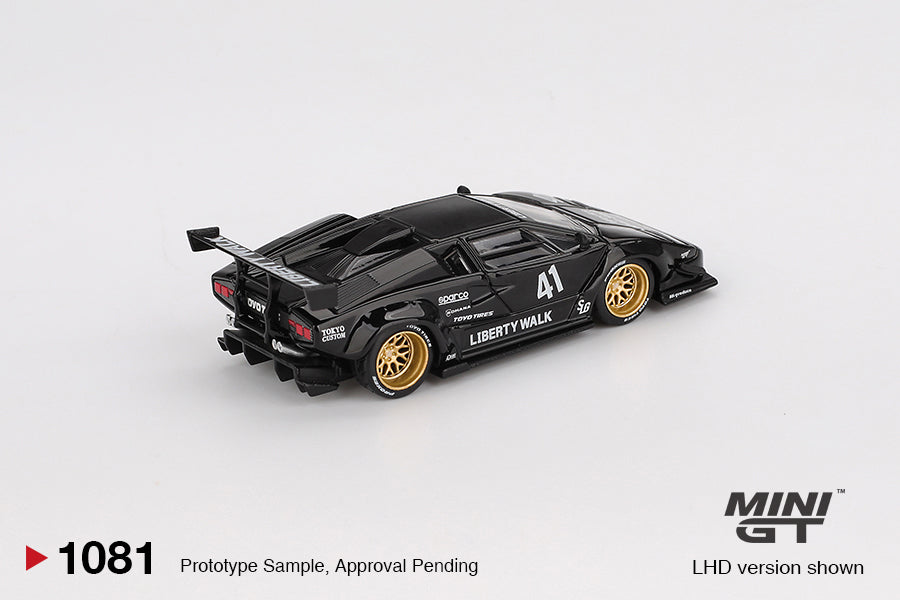 Mini GT Lamborghini Countach LB-Works Black LHD 1:64 - MGT01081-L