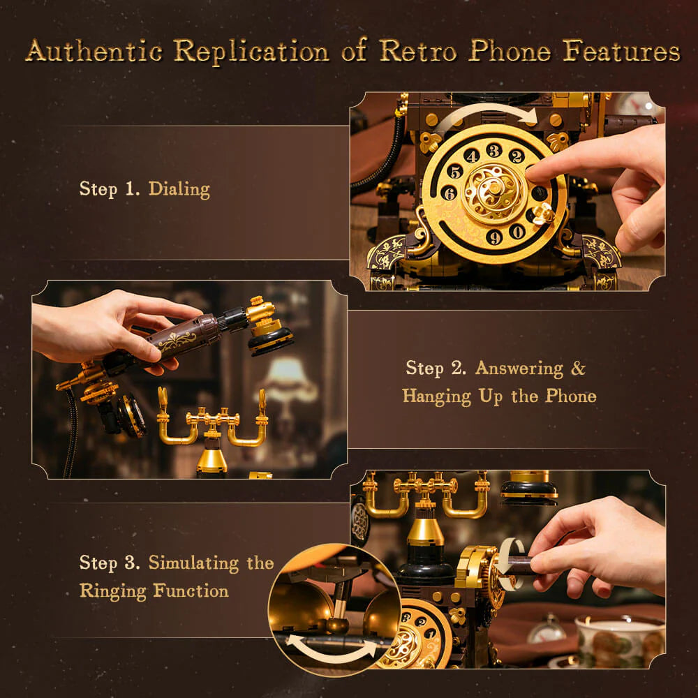 Pantasy Retro Rotary Telephone 766 pcs Brick Model Kit 85018