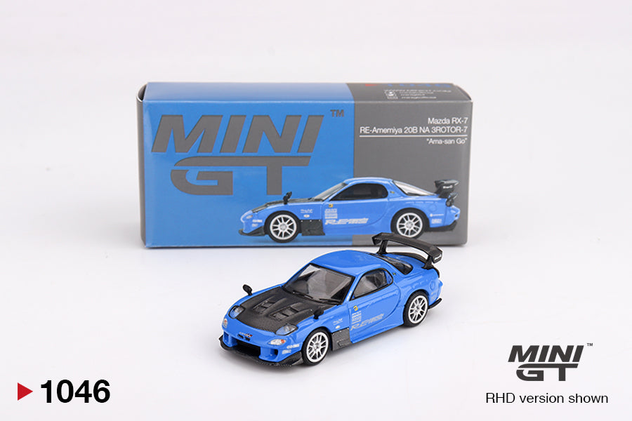 Mini GT Mazda RX-7 RE-Amemiya 20B NA 3ROTOR-7 “Ama-san Go” RHD 1:64 - MGT01046-R