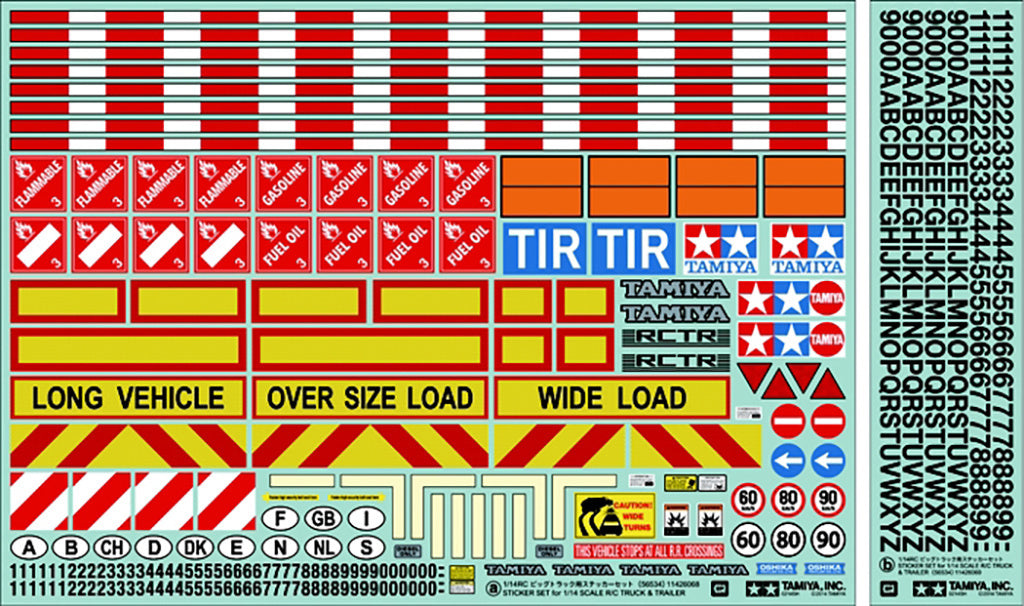 Tamiya RC Trailer Sticker Set - 56534