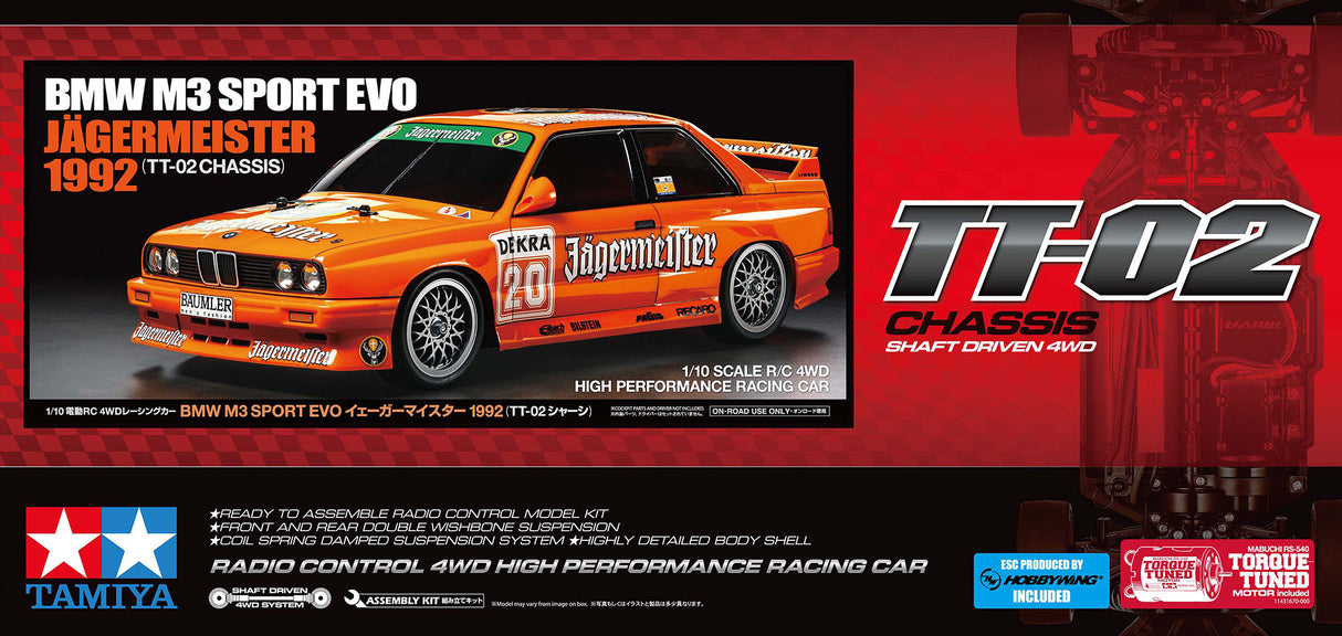 Tamiya RC BMW M3 Sport Evo Jägermeister 1992 - TT-02 - Item #58760