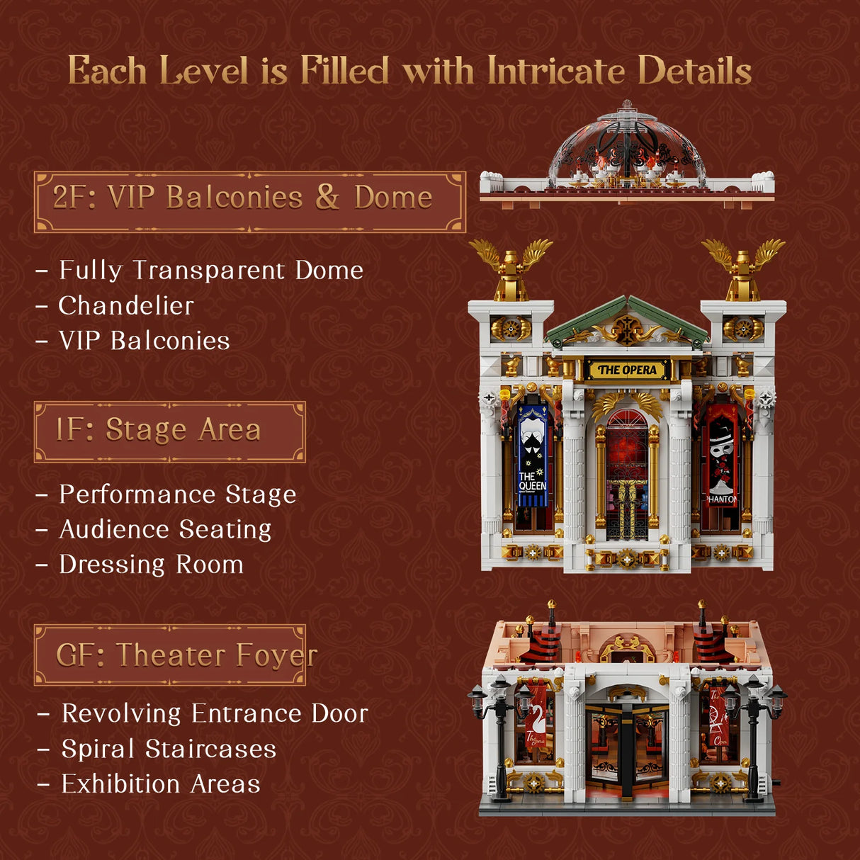 Pantasy The Opera Building 3518 pcs Brick Model Kit 85019