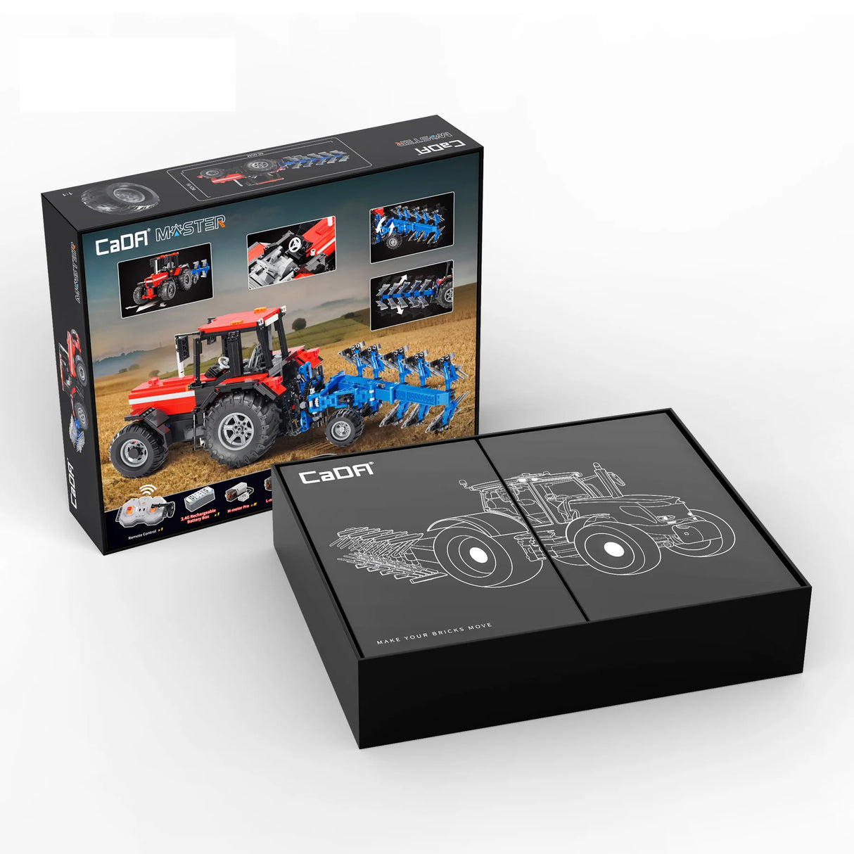 CaDA Master Farm Tractor - Multi Function RC Control - 1:17 1675 Pieces Brick Model Kit C61052W