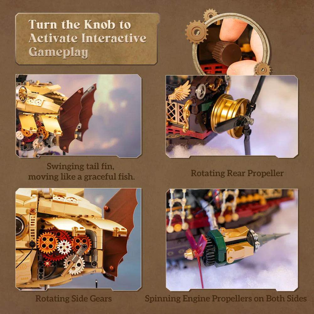 Pantasy Steampunk Airship 1949 pcs Brick Model Kit 85021