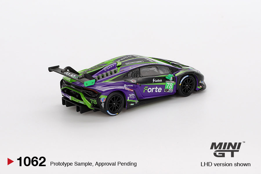 Mini GT Lamborghini Huracán GT3 EVO2 No.78 Forte Racing 2024 LHD 1:64 - MGT01062-L