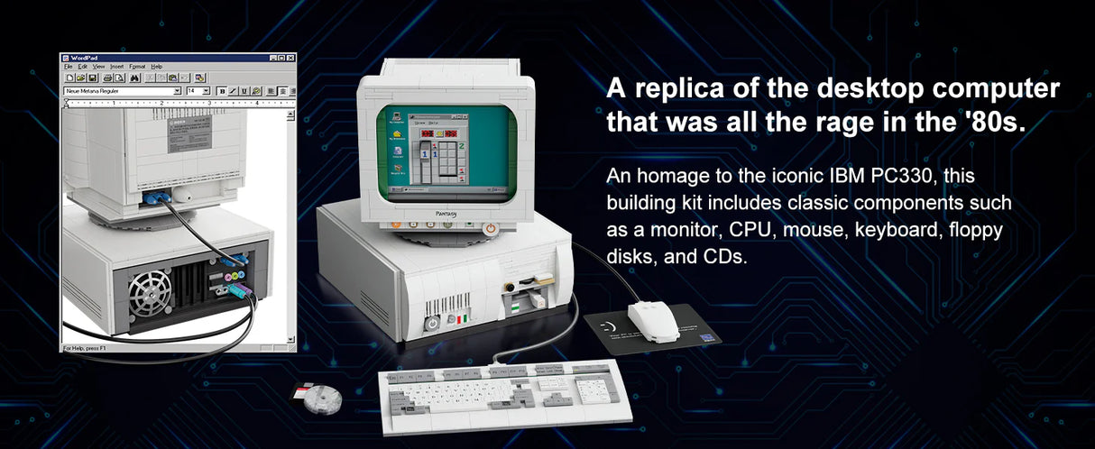 Pantasy Retro 90's Desktop PC - IBM PC330 - 1634 pcs Brick Model Kit 85005