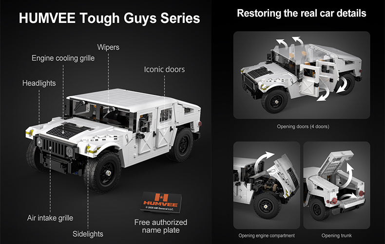 CaDA Humvee Off-Road Truck 1:12 1386 Pieces Brick Model Kit C61027W